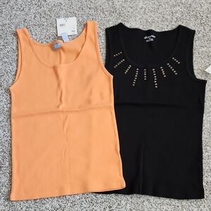 Canyon River Blues & St. John's Bay Peach & Black Tank Tops - Scoop Neck Styles